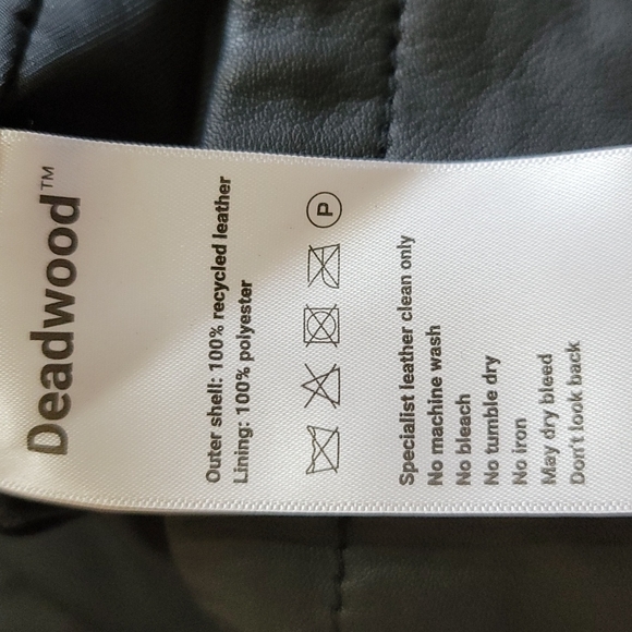 Deadwood Recycled Leather Tyra Tie-Waist Black Jacket - Picture 11 of 12